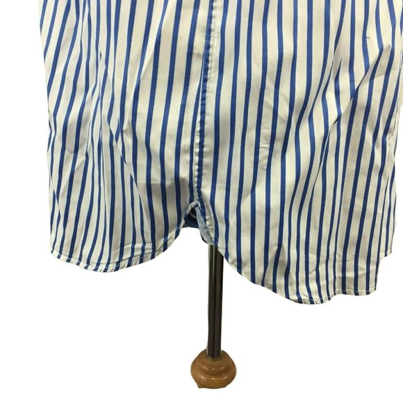 TOMMY HILFIGER Mens Casual Button Shirt L Blue White Striped L/S 80s - Picture 12 of 12